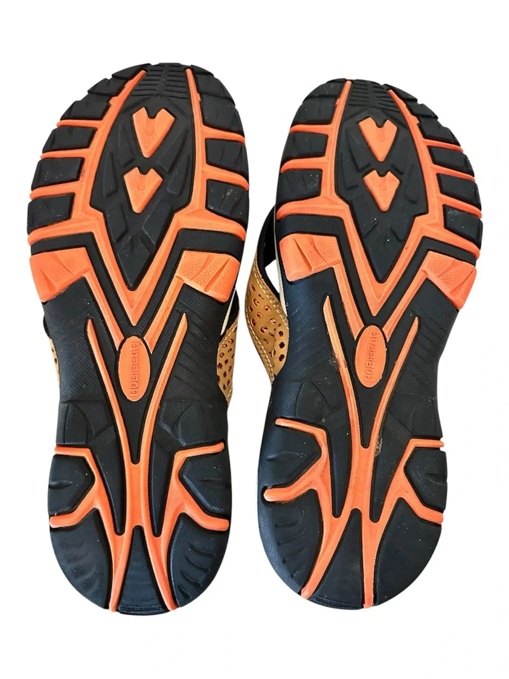 Hobibear Men's Brown Cushioned Thong Sandals with Perforated Strap Size 9